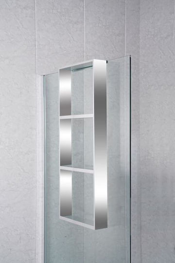 Gloria Salto Bathtub Shelf Metallic 90x35x8.5cm Silver