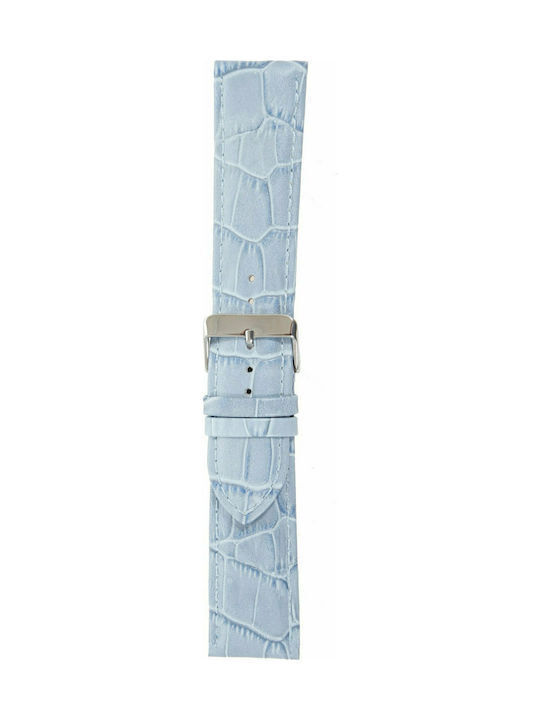 Tzevelion Curea din piele Albastru deschis 22mm
