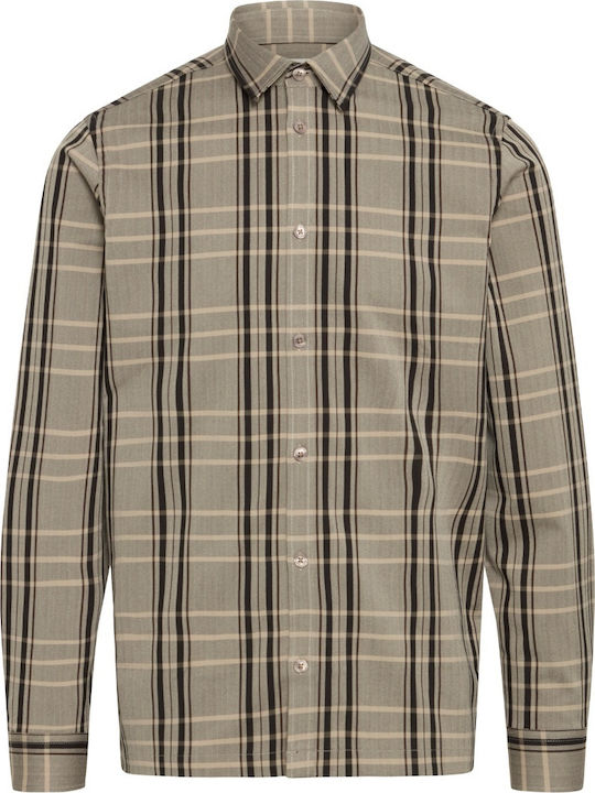 Long Sleeve Checked Shirt Roasted Cashew