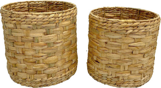 InTheBox Комплект Декоративни Кошници Слама Кафяви 35x35x48см 2 Бройки