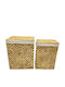 InTheBox Set of Decorative Baskets Straw with Lid White 45x35x55cm 2pcs