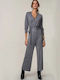 One-Piece Lurex Jumpsuit Gray Size One Size