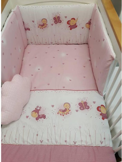Baby Star Σετ Κούνιας Ροζ 6τμχ
