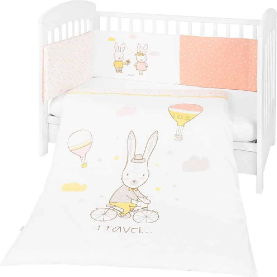 Kikka Boo Σετ Κούνιας Rabbits In Love Ροζ 2τμχ
