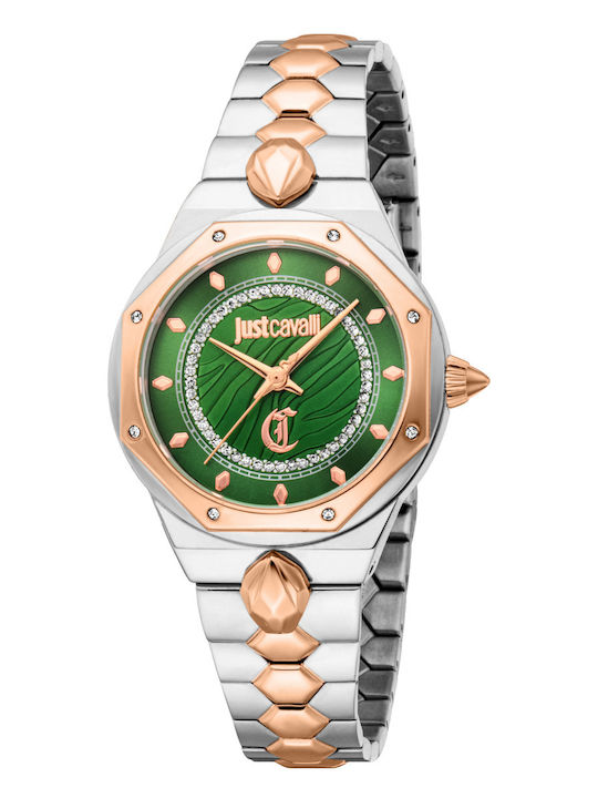 Just Cavalli Ceas de Damă cu Rose Gold Brățară Metalică