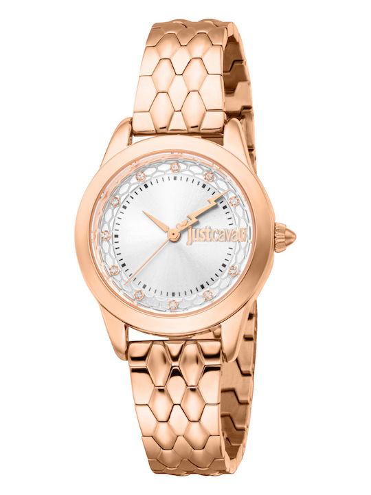 Just Cavalli Ceas de Damă cu Rose Gold Brățară Metalică