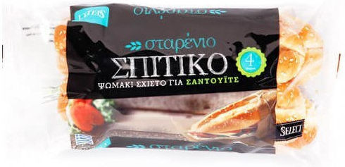 Select Ψωμάκι Hot Dog Σουσάμι Σταρένιο 4τεμ 300gr 1-53599