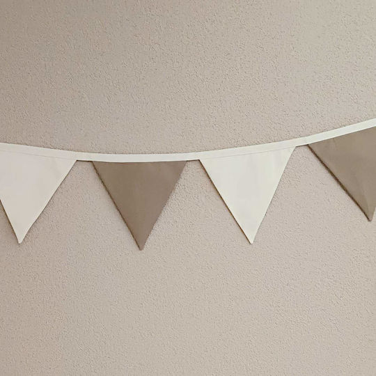 Fabric Decorative Garland 7 Flags Beige-Brown Shades