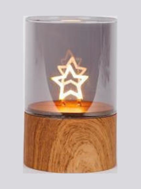 Estheti Illuminated Glass Decorative Star Battery Operated 2xaa Timer 50 Warm White Led 8x12.5cm Ip44 2 Pieces 600-47238