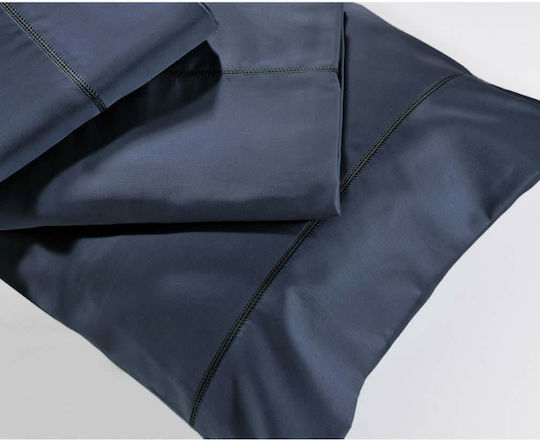 Down Town Home Sheet Sets Single 175x255cm. S250/8 Navy Blue 3pcs