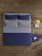 Cannon Sheet Sets Queen with Elastic 160x200+35cm. Blue 3pcs