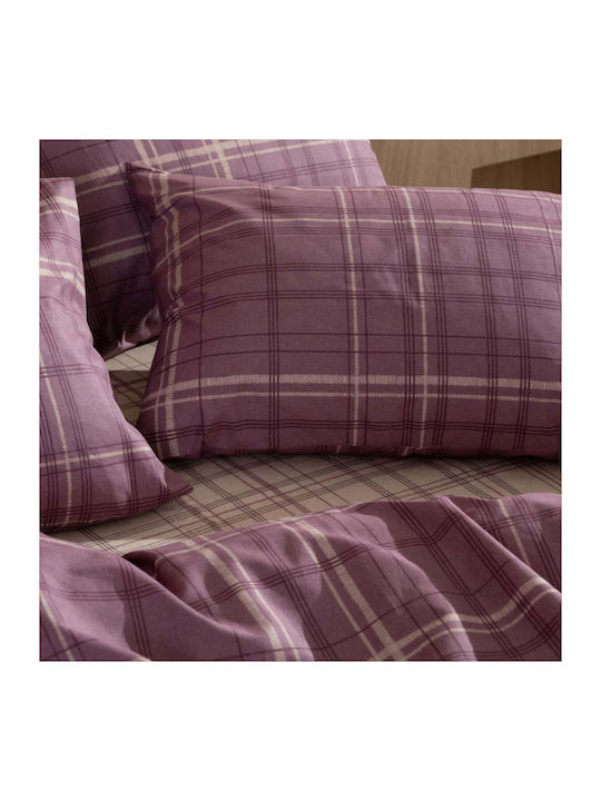 White Fabric Ciel Σετ Σεντόνια Μονά 165x270εκ. Μωβ (4τμχ)