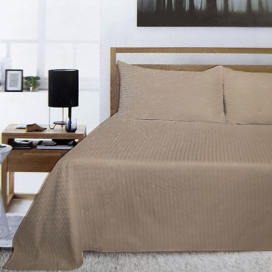 Otto Almas Σετ King Size 4τμχ 180x200+35εκ. με Λάστιχο Καφέ