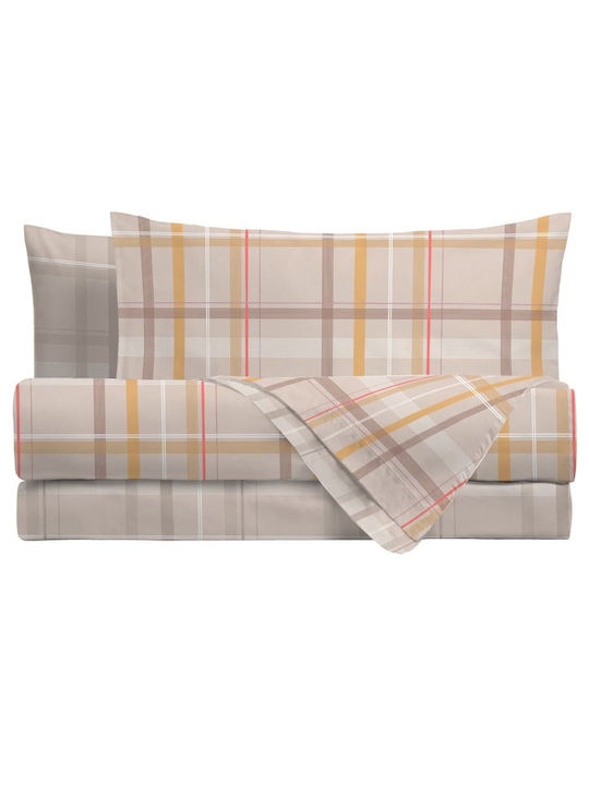 Amo La Casa Sheet Sets Double with Elastic 150x290cm. Beige 4pcs