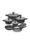 Klausberg Cookware Set of Aluminum with Non-stick Coating 12pcs