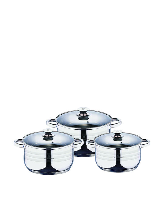 Blaumann Gourmet Line Pots Set Made Of Stainless Steel With Non-Stick Coating 3 Pieces