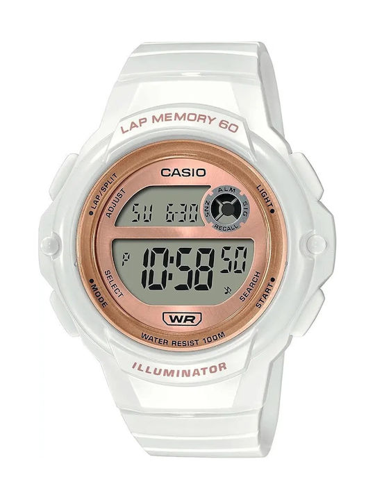 Casio Women's Watch with White Rubber Strap