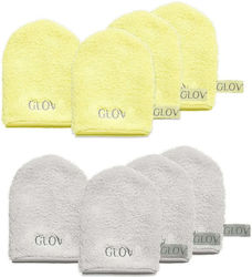 Glov Water-only Skin Makeup Removal Facial Cleansing Glove Set Baby Banana 4 Pieces Silver Stone 4 Pieces