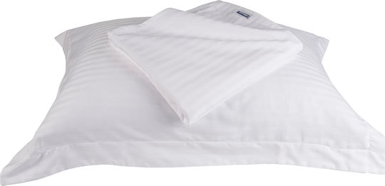 Astron Italy Oxford Set 2 Hotel Pillowcases Striped from Cotton & Polyester 52x72cm.