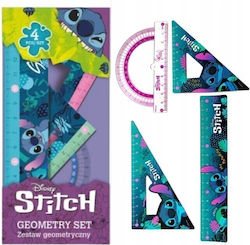 Colorino Set 4 Instrumente Geometrice Plastice Transparente Roze