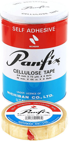 Panfix Βάση με Σελοτέιπ 19mm x 66m 8τμχ Διάφανο