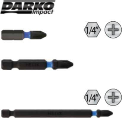 Helix Impact Torsion Screwdriver Bit Cross with Size PH2