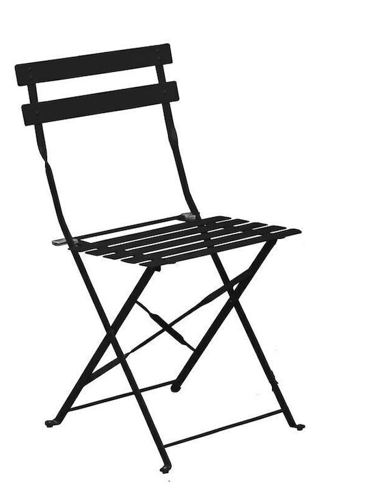 Zappeion Chair Metallic Pantone Black Velvet-Black Metal 40x51x77cm
