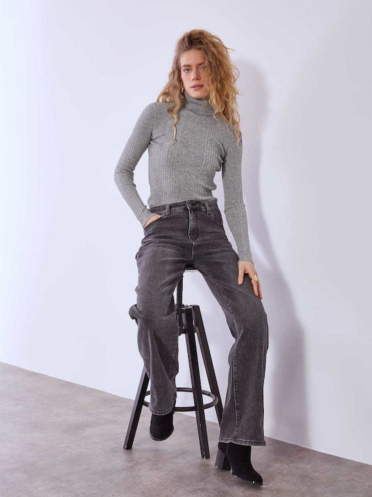 Celestino Γυναικείο Ζιβάγκο Ριπ Slim Fit Γκρι