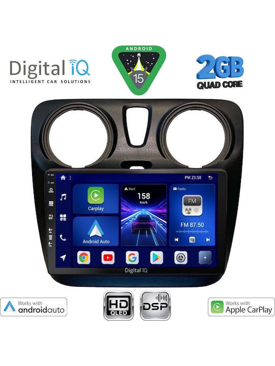 Digital IQ Car Audio System for Dacia Dokker 2012-2022 (Bluetooth/USB/WiFi/GPS/Apple-Carplay/Android-Auto) with Touch Screen 9"