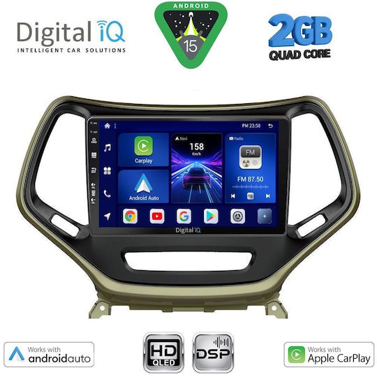 Digital IQ Car Audio System for Jeep Cherokee 2014 (Bluetooth/USB/WiFi/GPS/Apple-Carplay/Android-Auto) with Touch Screen 10"