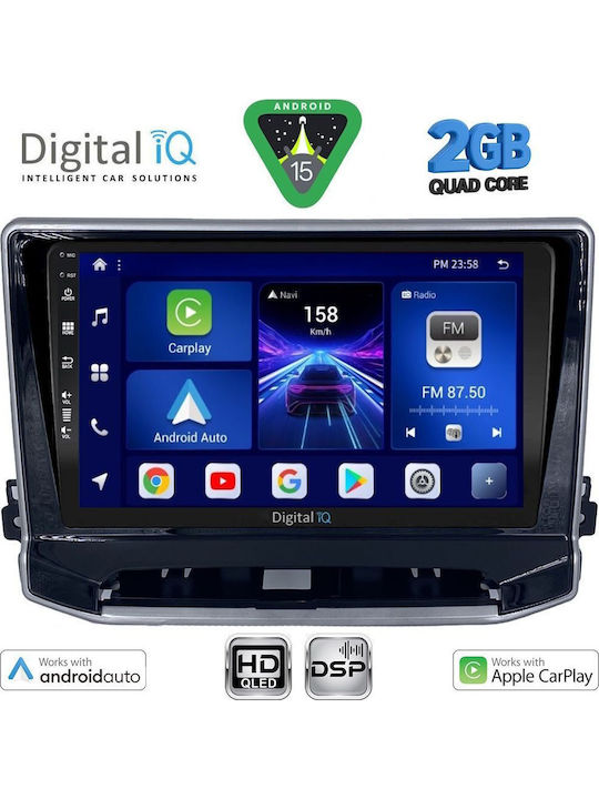 Digital IQ Auto-Audiosystem für Jeep Kompass 2022 (Bluetooth/USB/WiFi/GPS/Apple-Carplay/Android-Auto) mit Touchscreen 10"