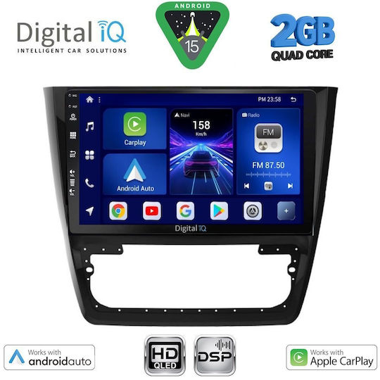 Digital IQ Car Audio System for Skoda Yeti 2014-2018 (Bluetooth/USB/WiFi/GPS/Apple-Carplay/Android-Auto) with Touch Screen 10"