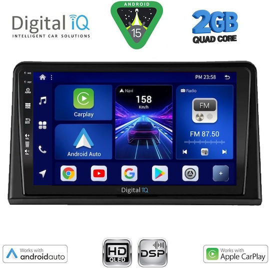 Digital IQ Ηχοσύστημα Αυτοκινήτου για Renault Express 2020 (Bluetooth/USB/WiFi/GPS/Apple-Carplay/Android-Auto) με Οθόνη Αφής 9"