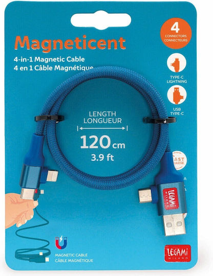 Magnetic Multi Port Charging Cable Legami Magnetic 4-in-1 Petrol Mcc0001