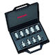 Set Profil Tubular Capete Biți Cu Cap Hexagonal 1/2'' În Cutie Din Plastic 9 Bucăți