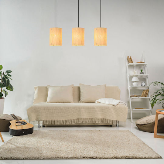 Agora Lighting Ρυθμιζόμενο Κρεμαστό Φωτιστικό Μαύρο Boho Ράγα με Ντουί E27