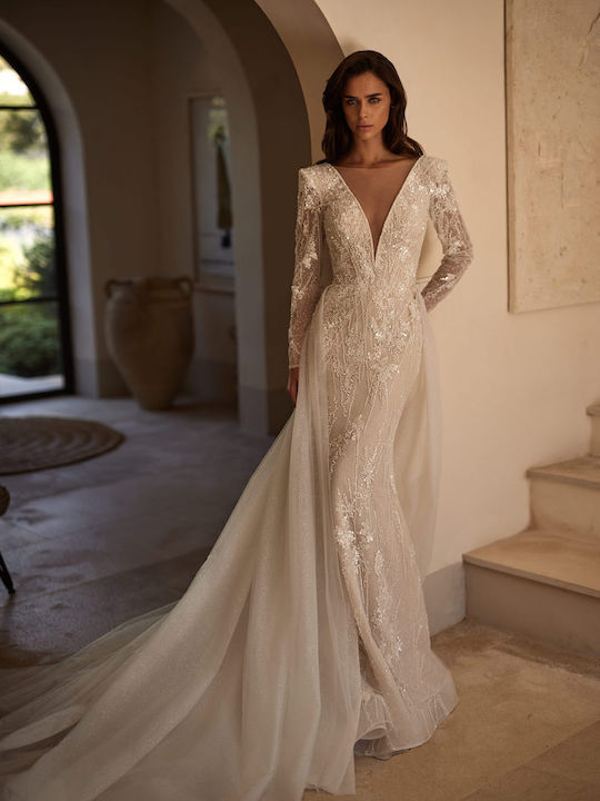 Maxi Brautkleid mit Spitze Weiß