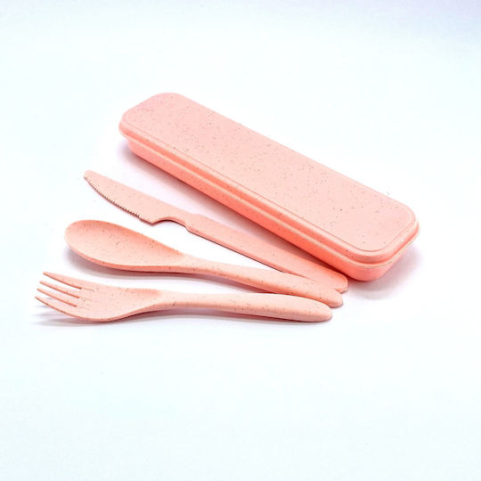 Baby Cutlery Set in Case Pink 3pcs
