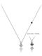 Paraxenies White Gold Cross 9K Double Sided with Chain