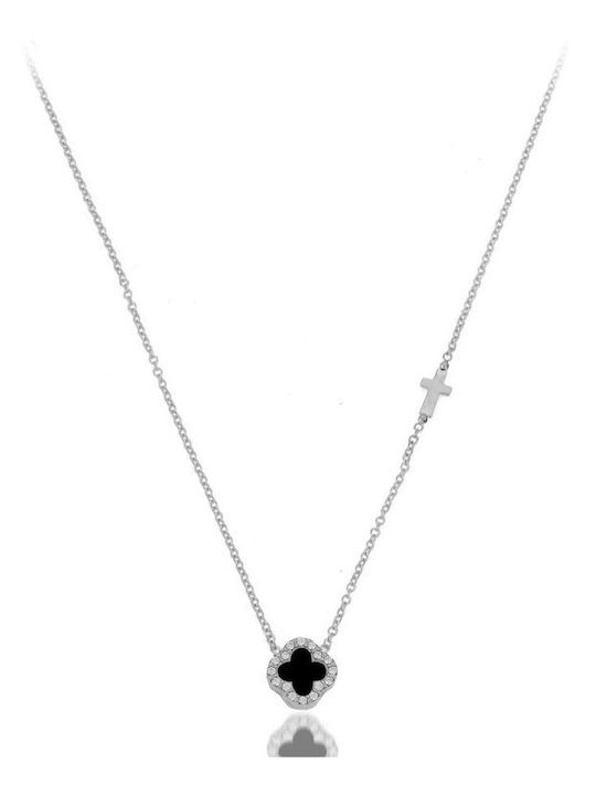 Paraxenies White Gold Cross 9K with Chain