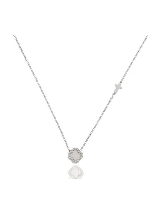 Paraxenies Weißgold Kreuz 9K mit Kette