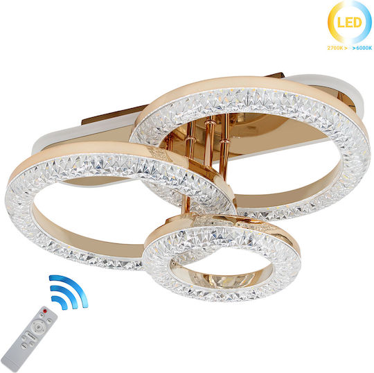 Keskor Plafonieră de Tavan 40buc Aurie cu LED Integrat