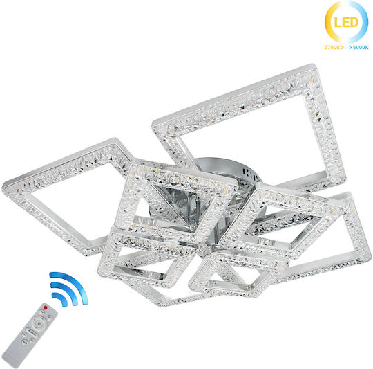 Keskor Deckenleuchte 57cm Silber mit Integrierter LED