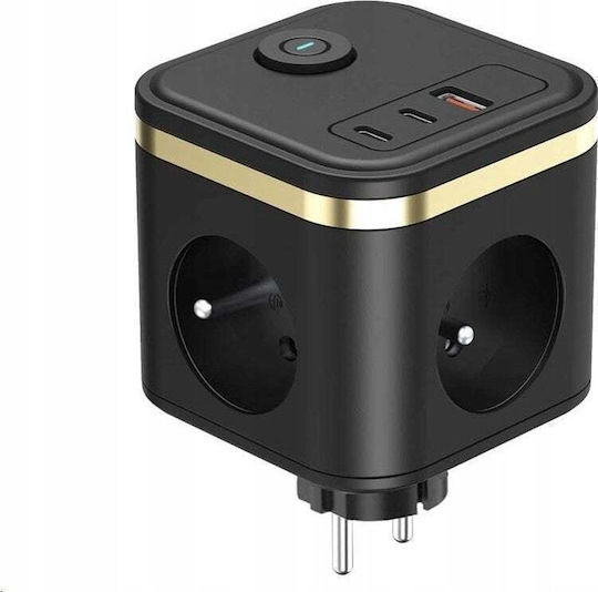 Viking Steckdosenleiste mit 1 USB-A, USB-C und Schalter