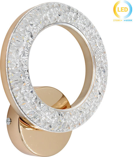 Keskor Modern Lamp Wall with Integrated LED Gold 17.5x6.5x20cm