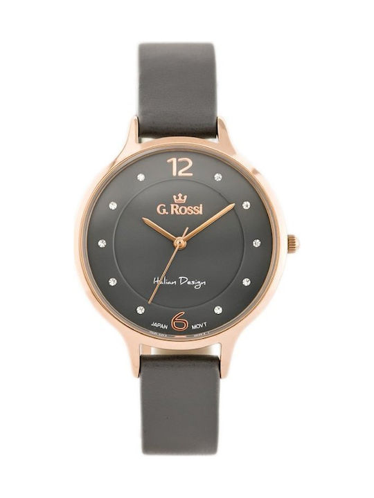 G.Rossi Women's Watch with Gray Leather Strap