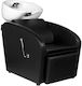 Gabbiano Stationary Hair Salon Sink with Black Synthetic Leather Chair