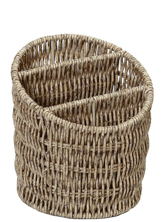 Espiel Set of Decorative Baskets Rattan Beige 15.5x15.5x16cm 3pcs