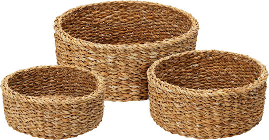 Zaros Set dekorative Körbe Beige 30x30x12cm 3Stück