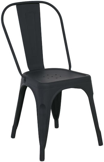 Outdoor-Stuhl Metallisch Relix Black Velvet-Black Metal 17Stück 44x49x84εκ.